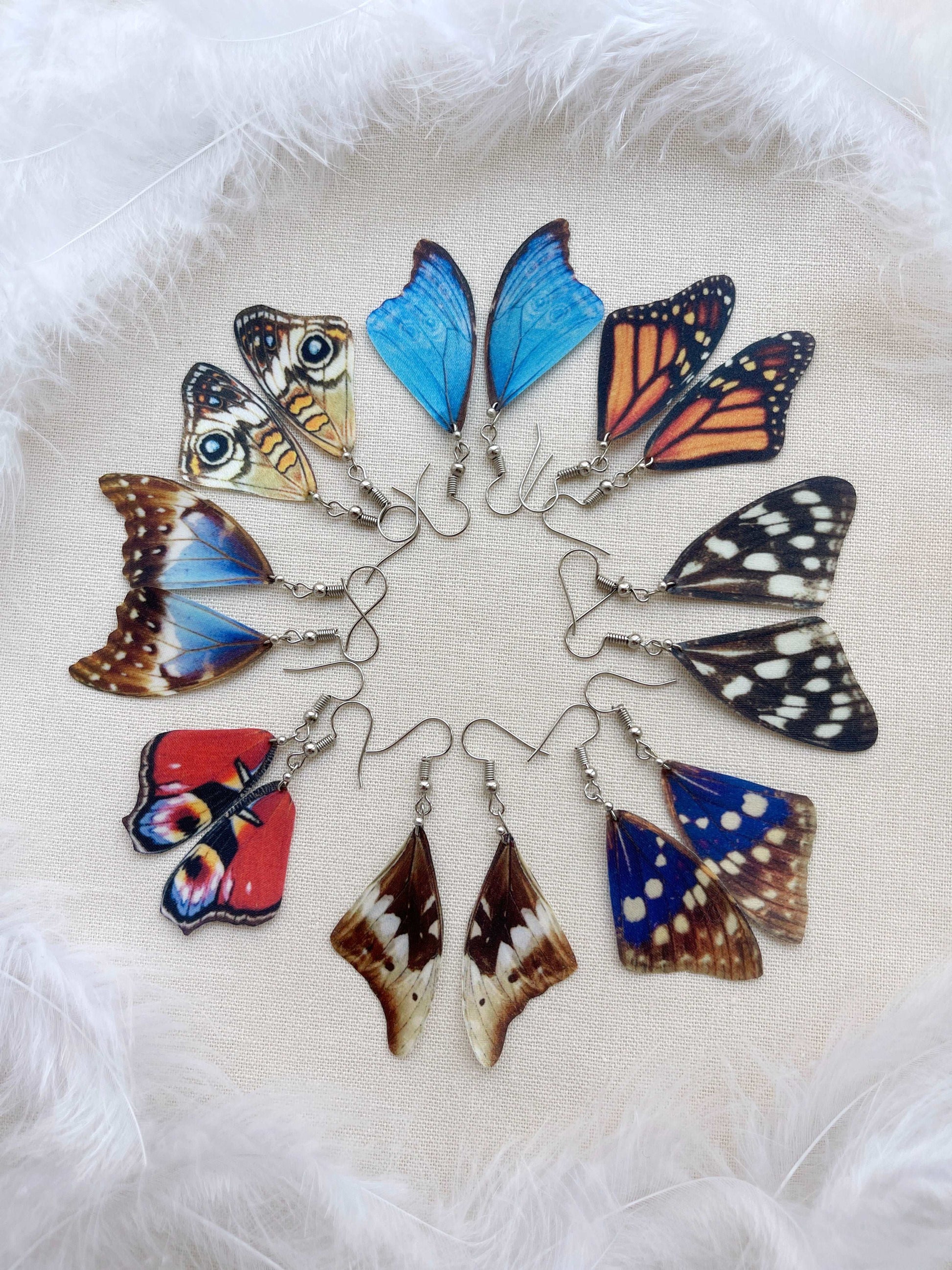 Silk Butterfly Wing Earrings, choose from 8 designs
