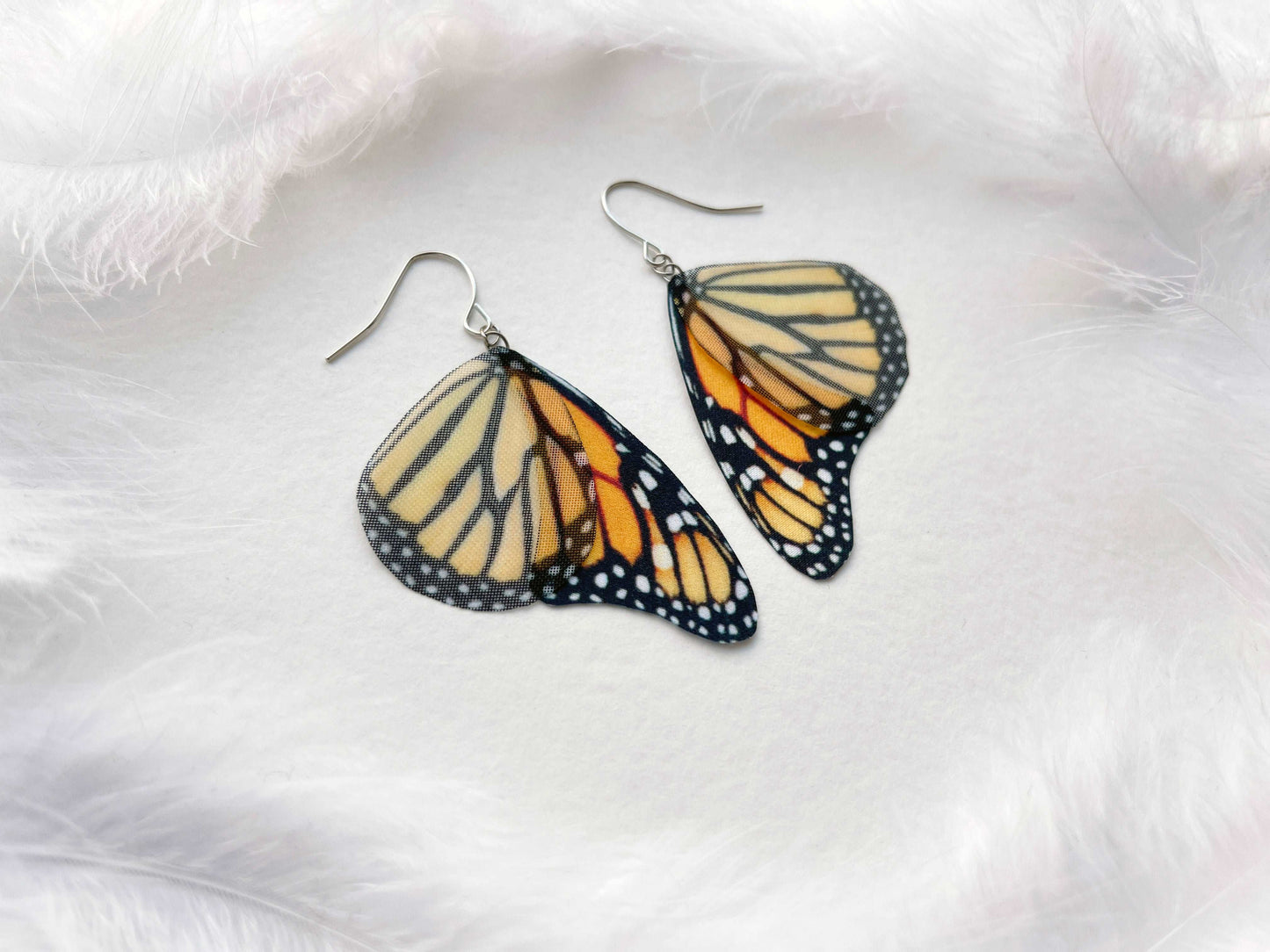 Mega Size Monarch Butterfly Earrings