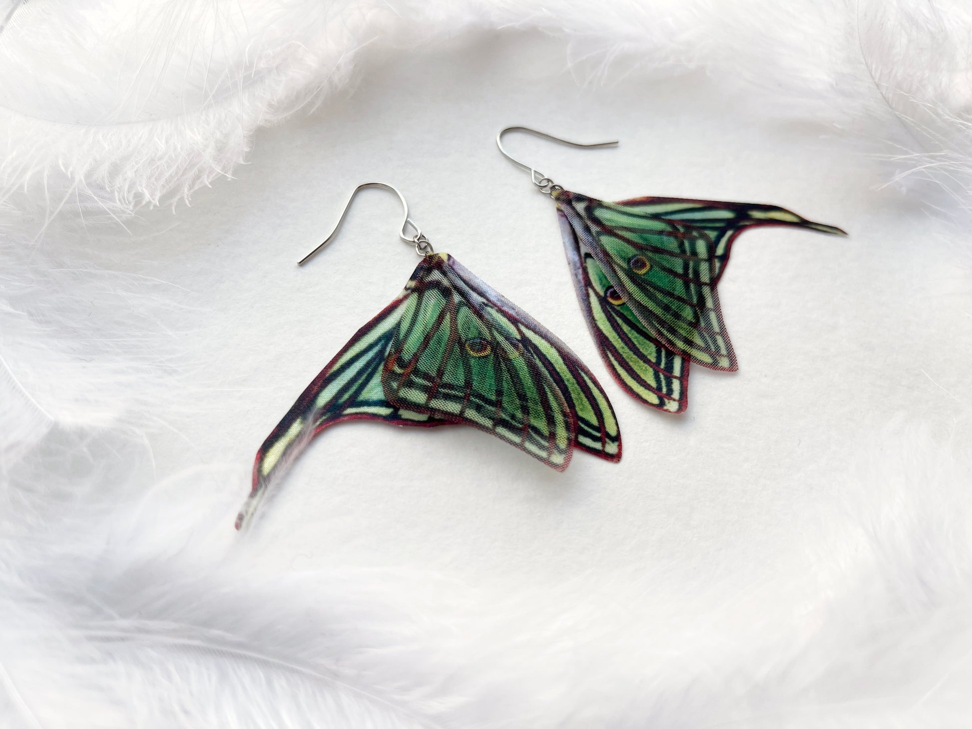 Spanish Luna Moth Wing Earrings - Perfect for Boho Style