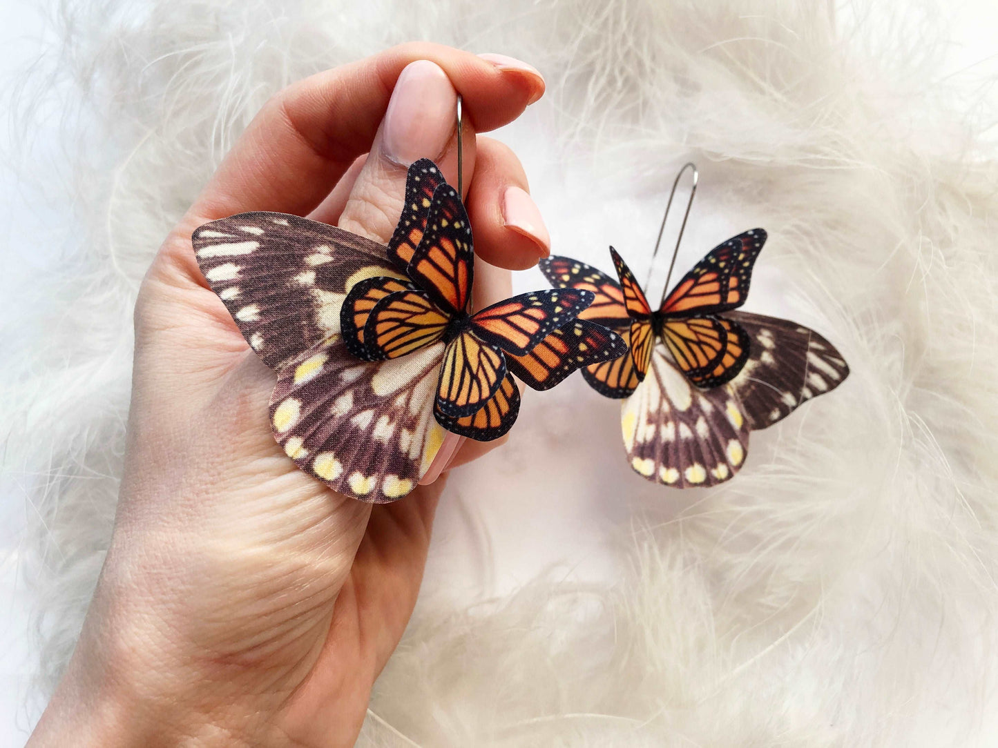 Eye-catching butterfly wing earrings with unique design