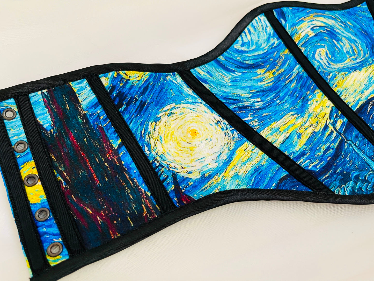 Whimsigoth style corset belt featuring Van Gogh famous painting