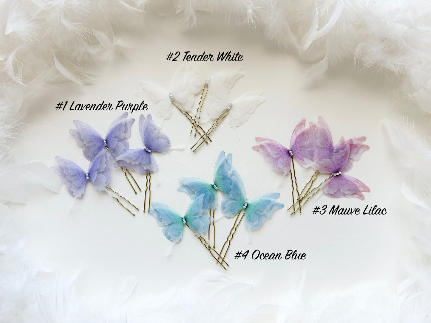 Pretty pastel butterfly hair pins for a romantic hairstyle