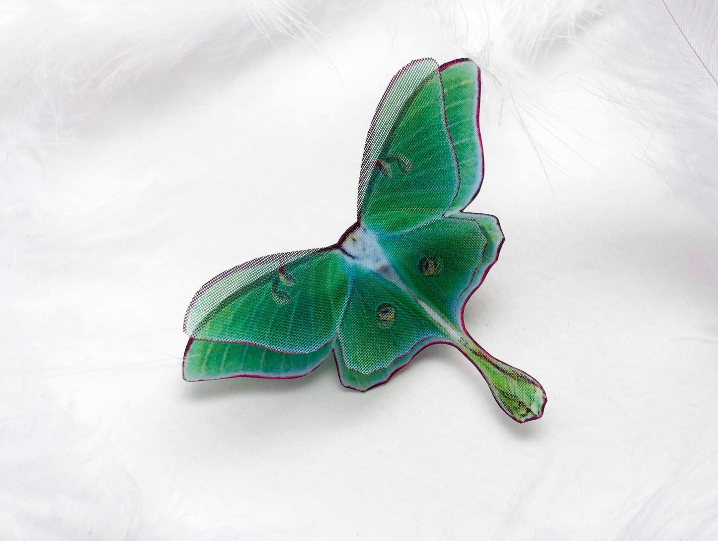 Bright Luna Moth Hair Clip in Boho Chic style