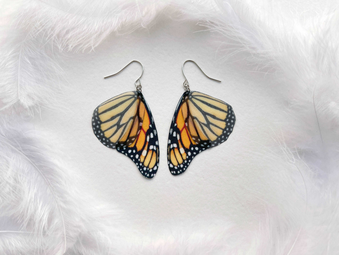 Mega Size Monarch Butterfly Earrings