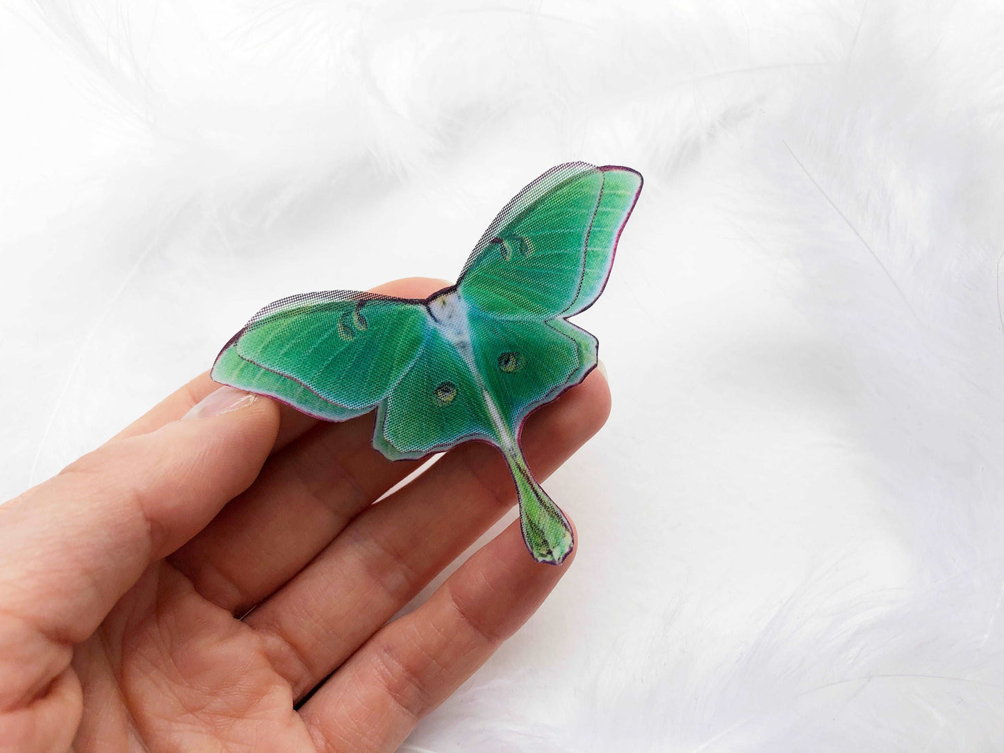 Bright Luna Moth Hair Clip in Boho Chic style