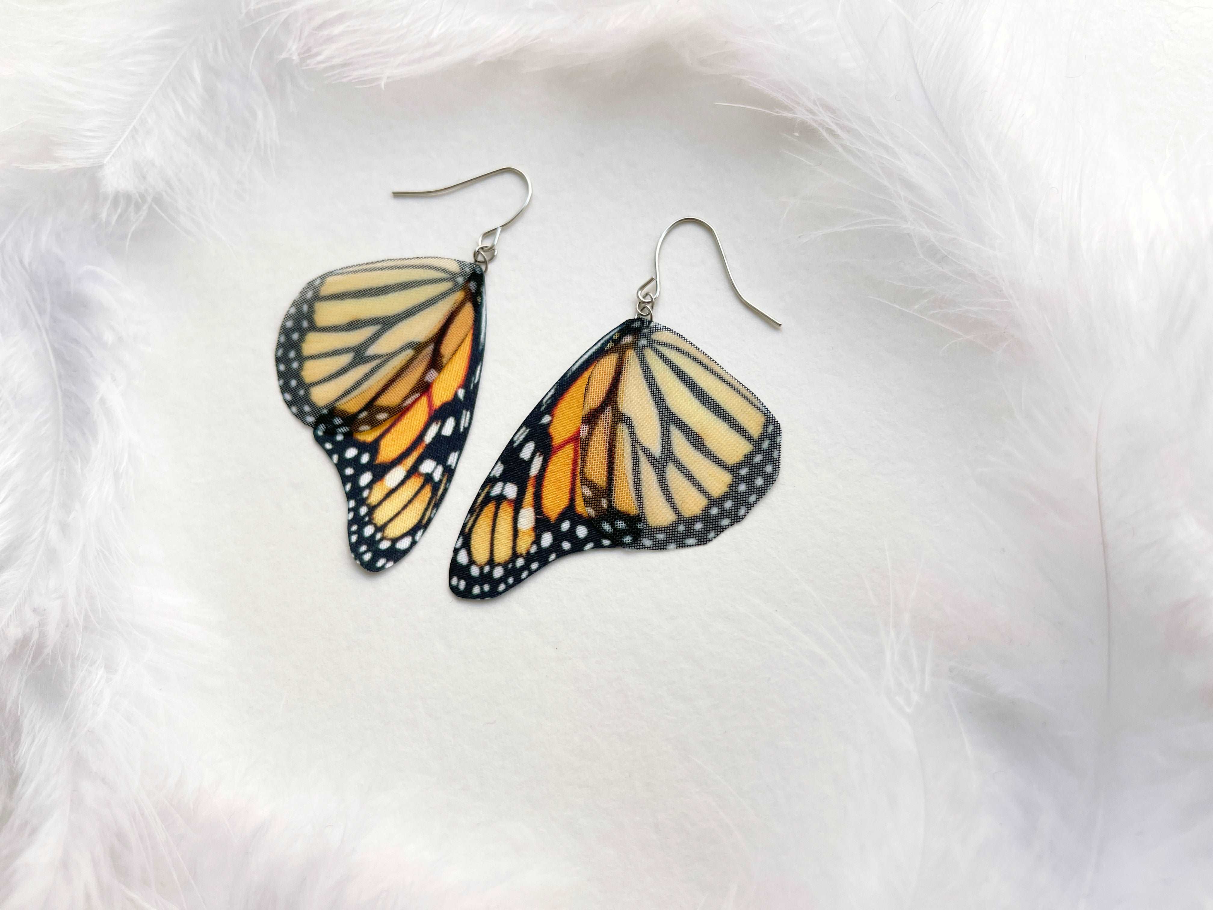 Gold Leaf Monarch Butterfly Earrings – Francesca's Fancy