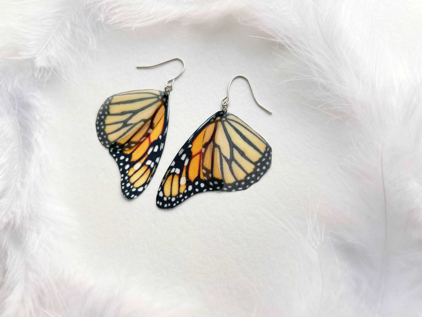 Mega Size Monarch Butterfly Earrings