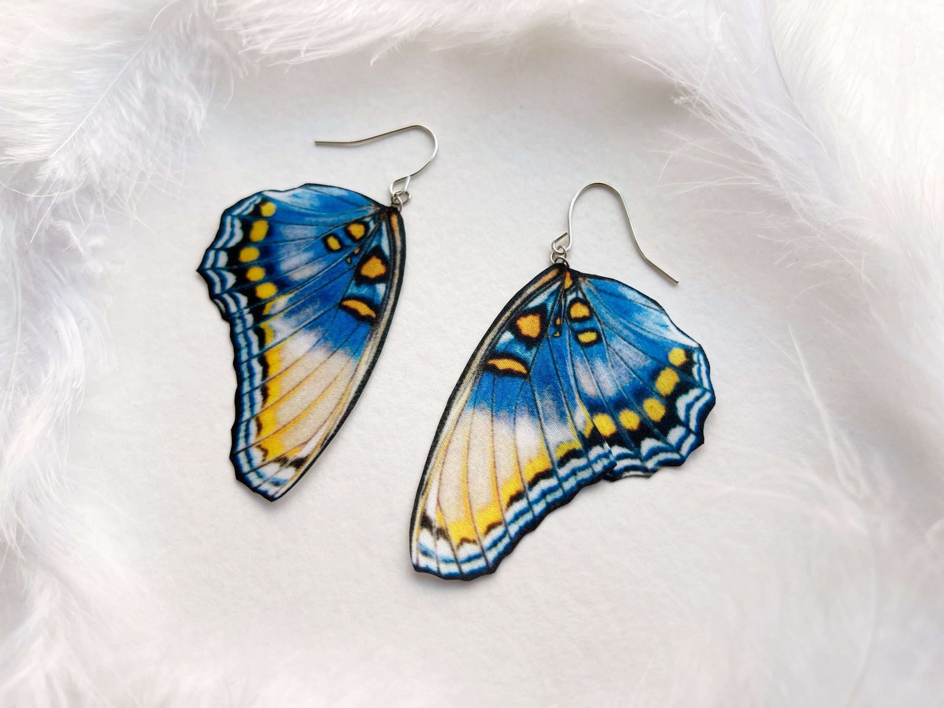 Blue Bug Earrings with Butterfly and Moth Wings