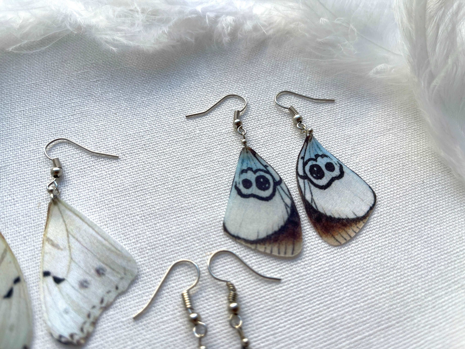 Delicate White Wings Earrings with Unique Butterfly Design
