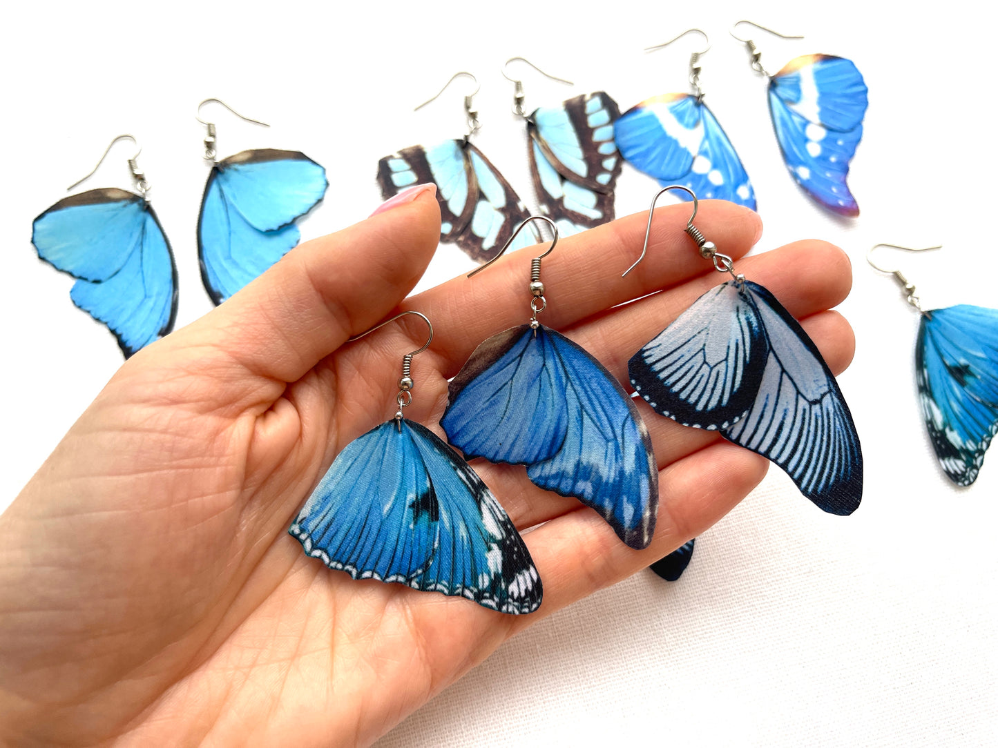Prom earrings in stunning sapphire blue