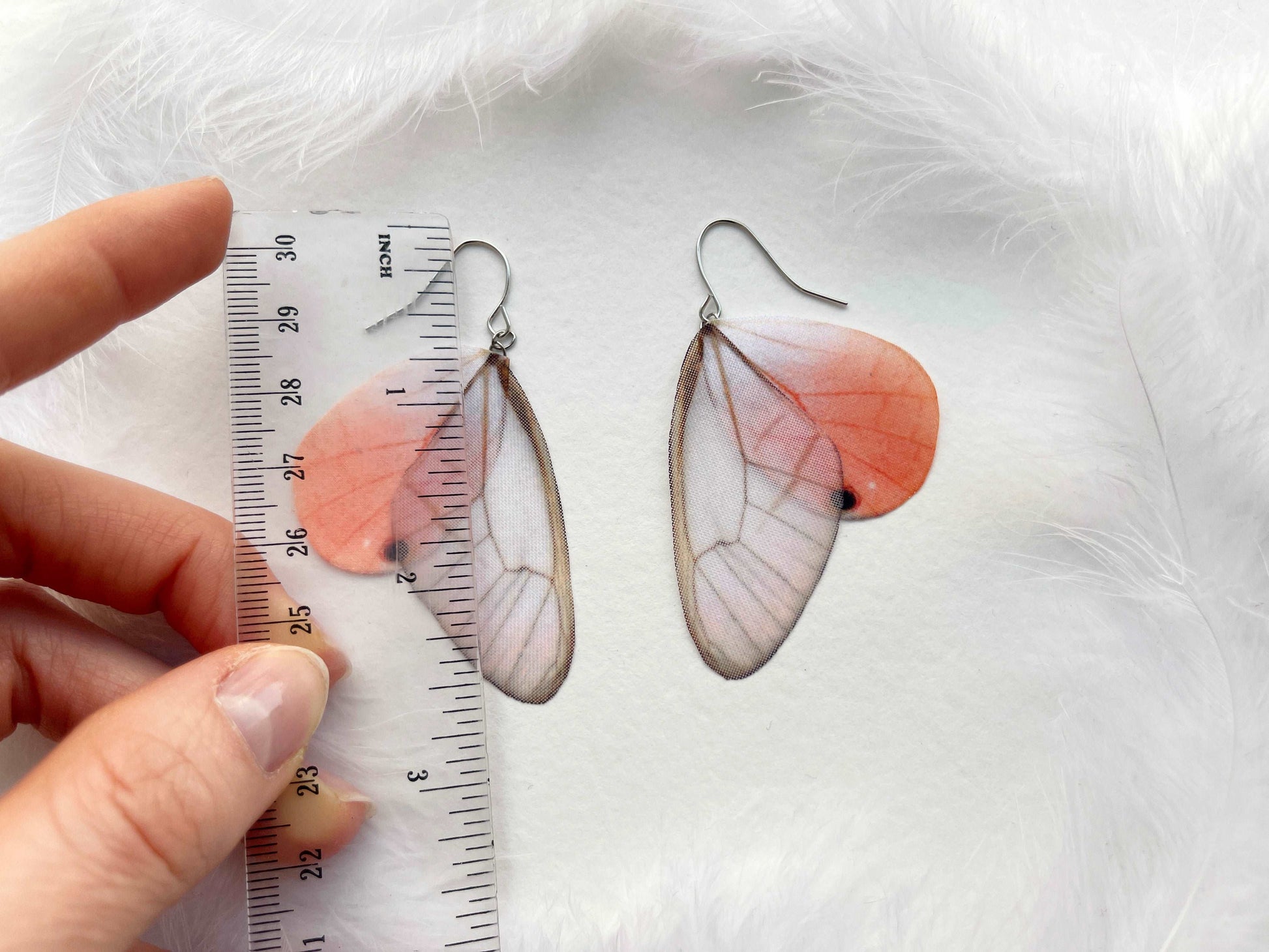 Aesthetic Light Pink Butterfly Wing Earrings