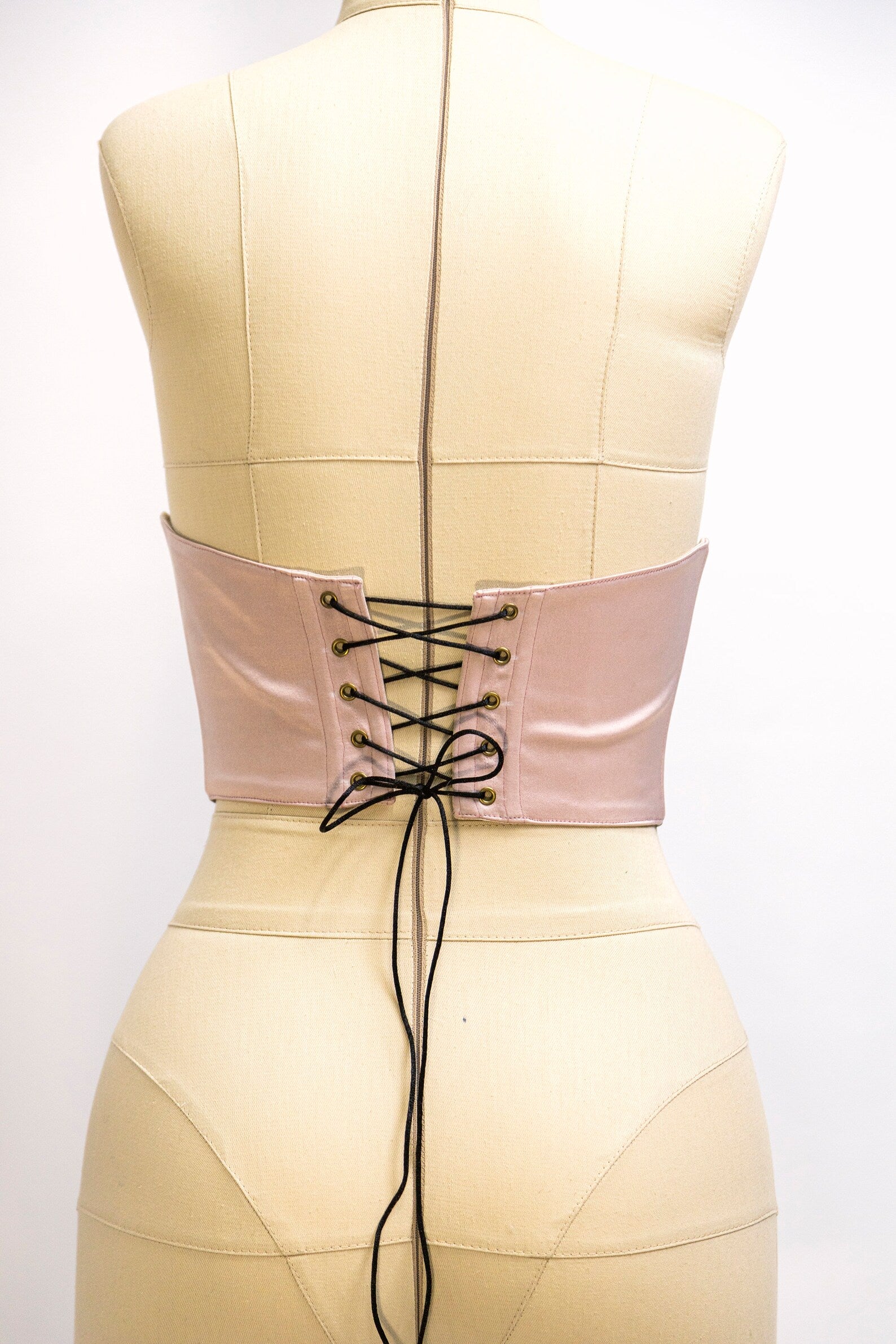 Back View of Pink Floral Underbust Corset