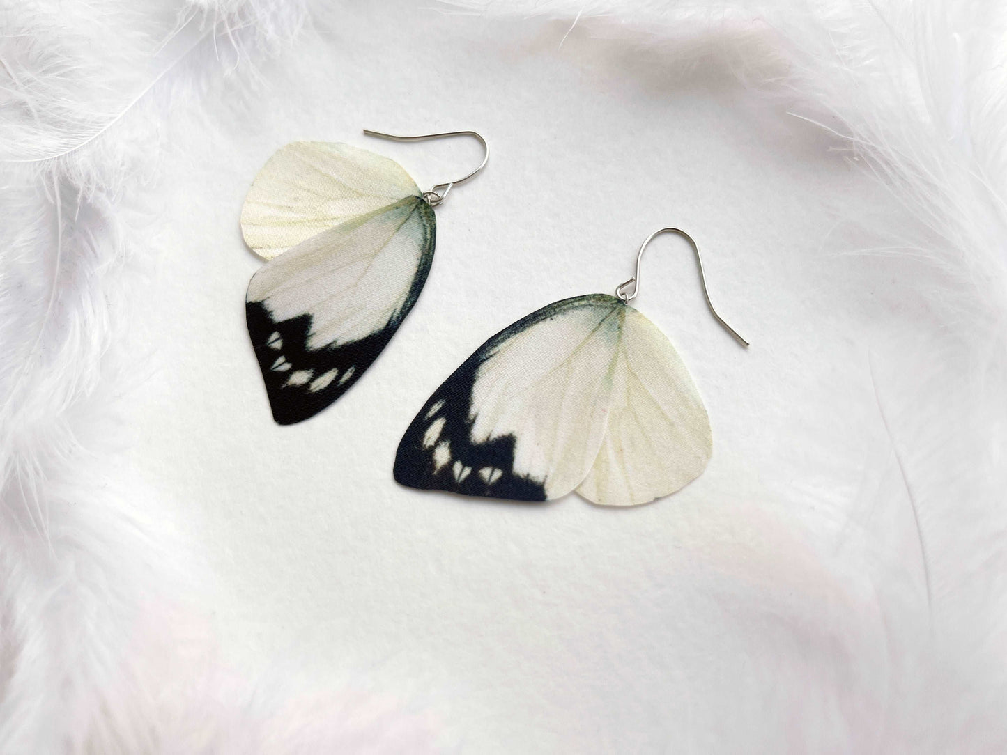 Ivory wing earrings for butterfly lovers