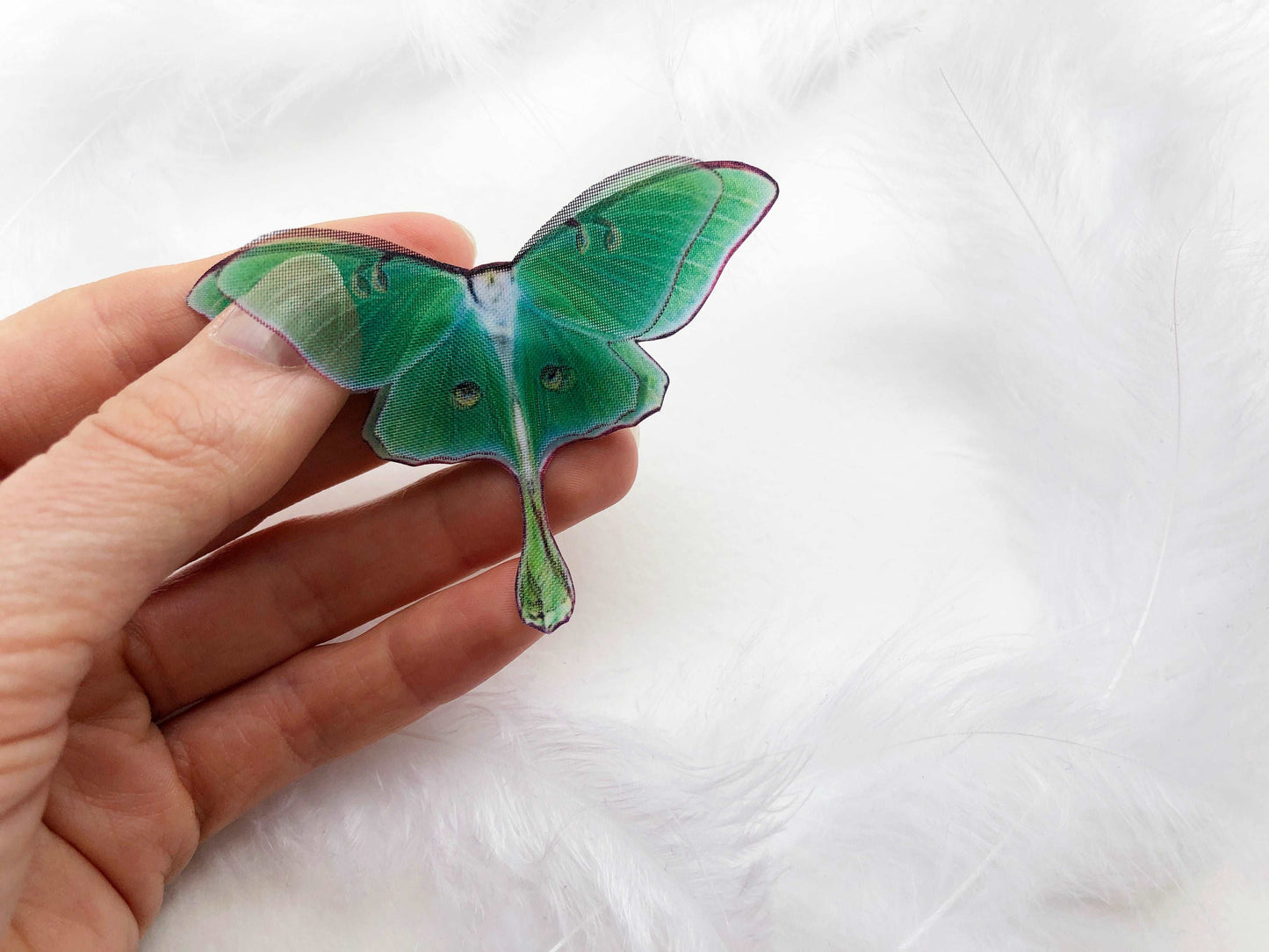 Bright Luna Moth Hair Clip in Boho Chic style