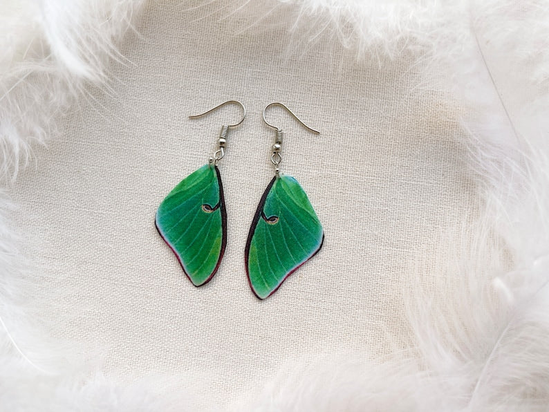 Cute Gift For Her - Luna Moth Wing Earrings