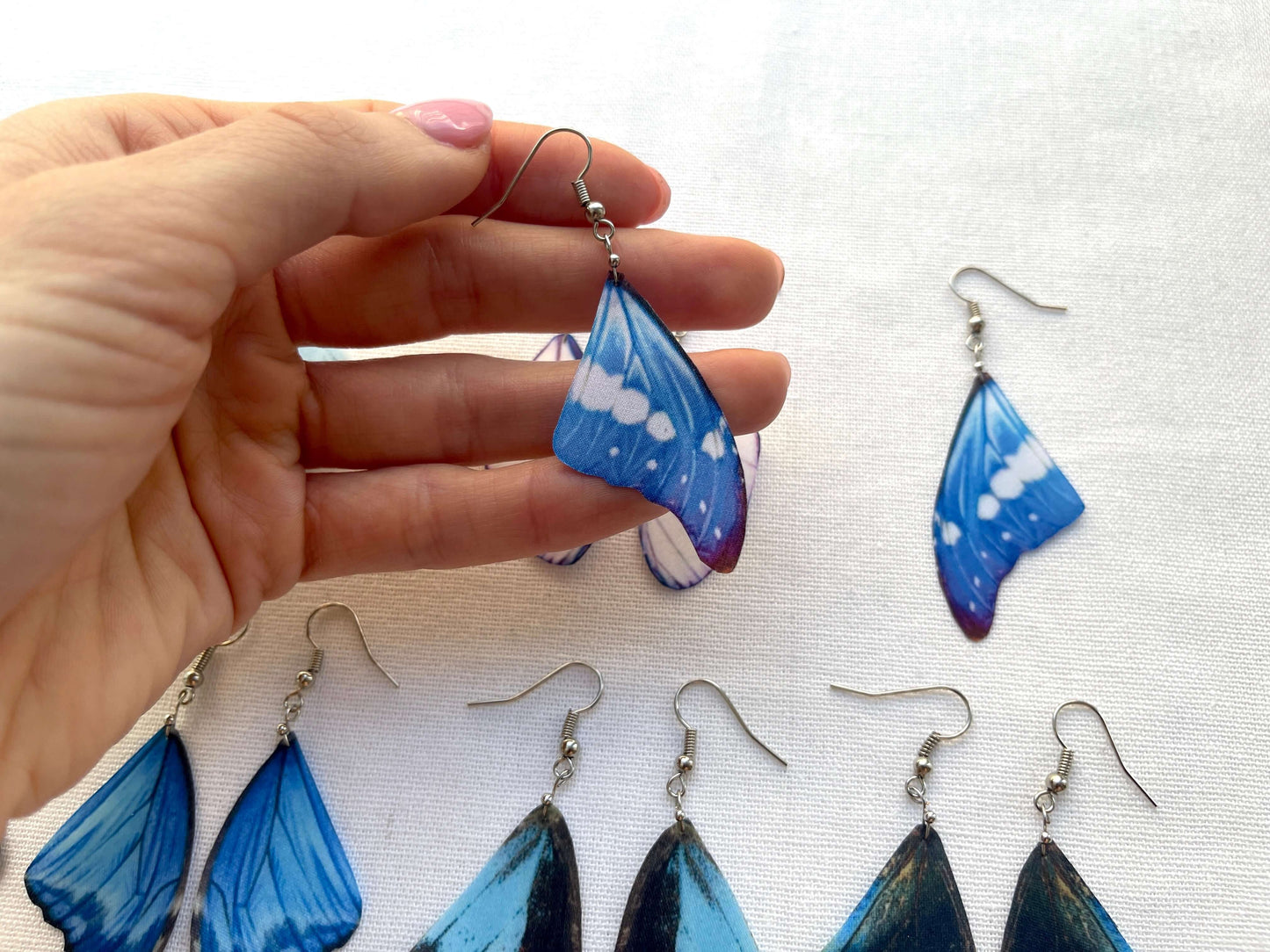 Cool and Quirky Dark Blue Butterfly Wing Earrings